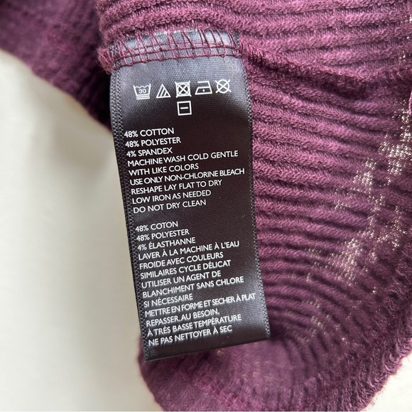 Free People Beach Traveler Cowl Neck Pullover Split Back Top in Purple, Size M - Picture 11 of 11